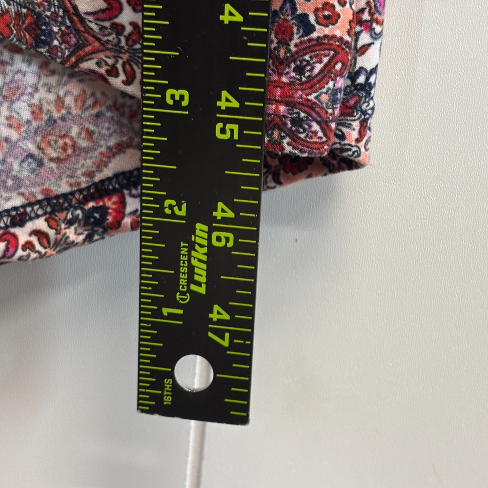 Bobbie Brooks Womens Boho Faux Wrap Midi Dress Size L Paisley Floral Cottage - Picture 6 of 9
